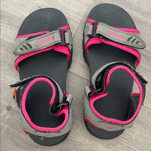 Shoes - Sporty Black and Pink Sandals